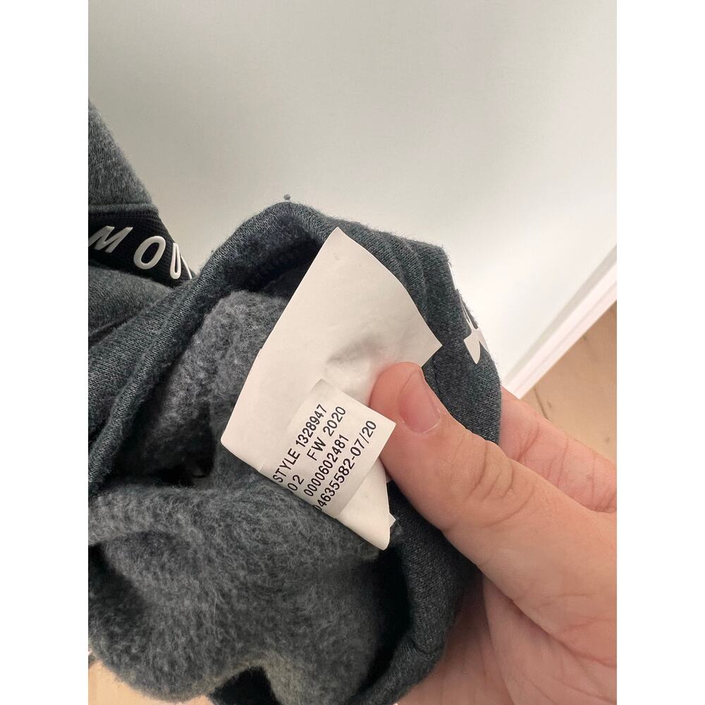 Under Armour Women's Taped Cropped Fleece Gray Hoodie - Picture 10 of 11